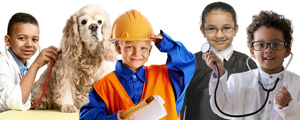 children dressed as occupations