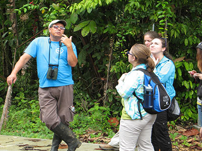 On-site instructions prior to hike into the rainforest